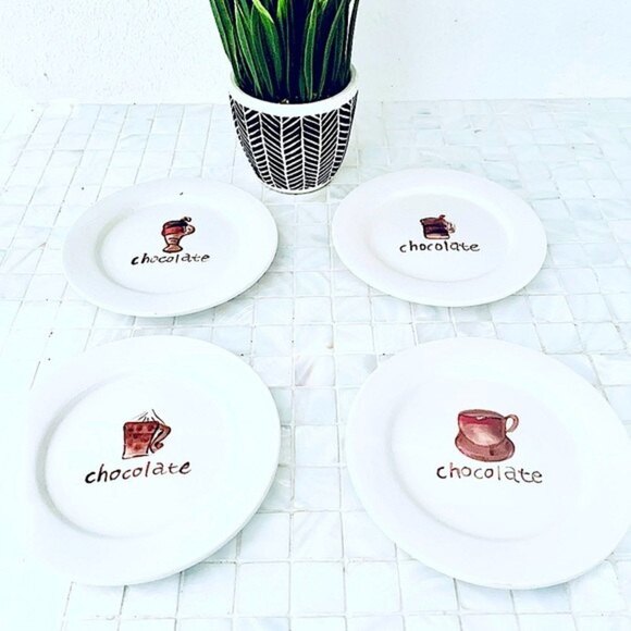 Pai Chocolate 3D Desert Appetizer Plates Set 4 - Picture 2 of 14